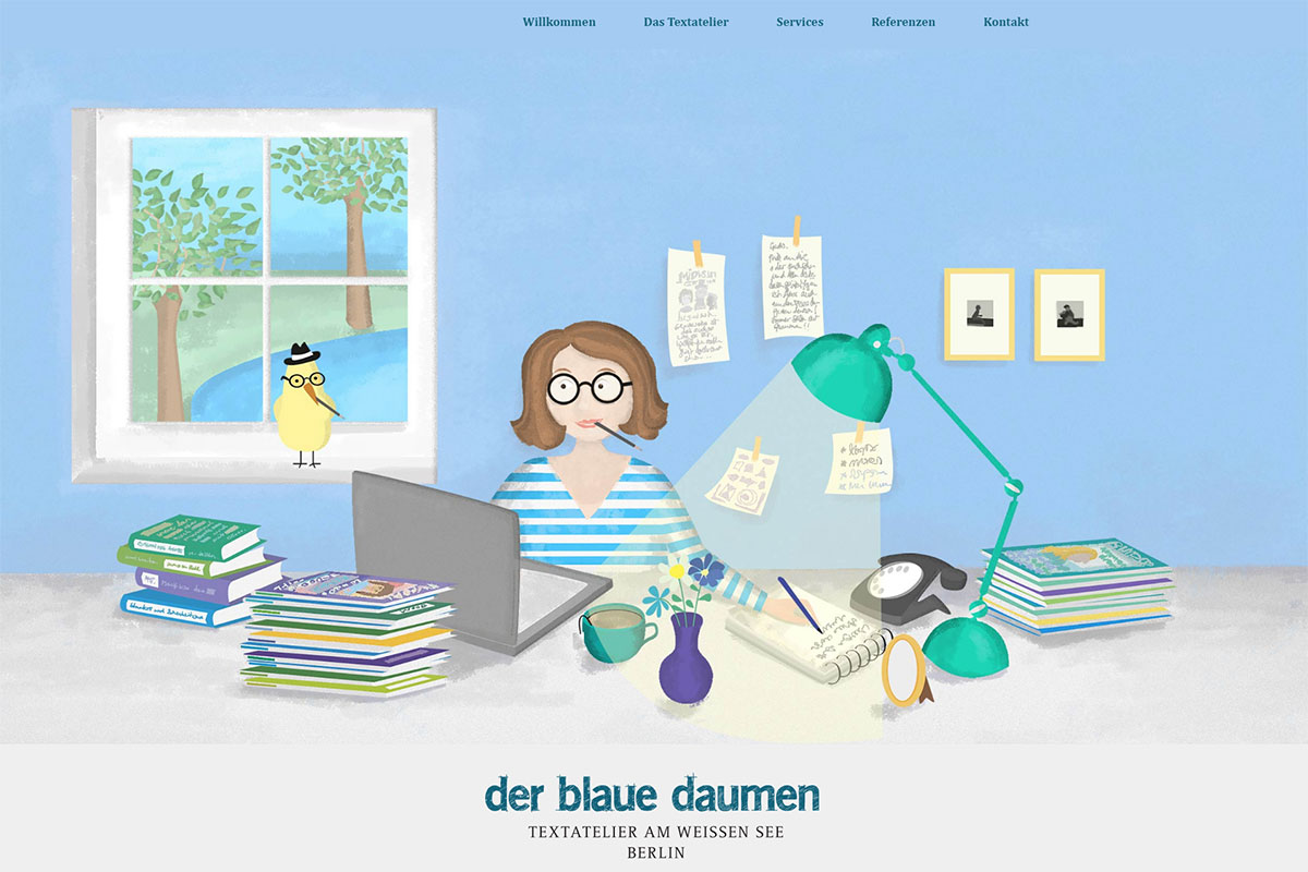 Screenshot Website Der blaue Daumen
