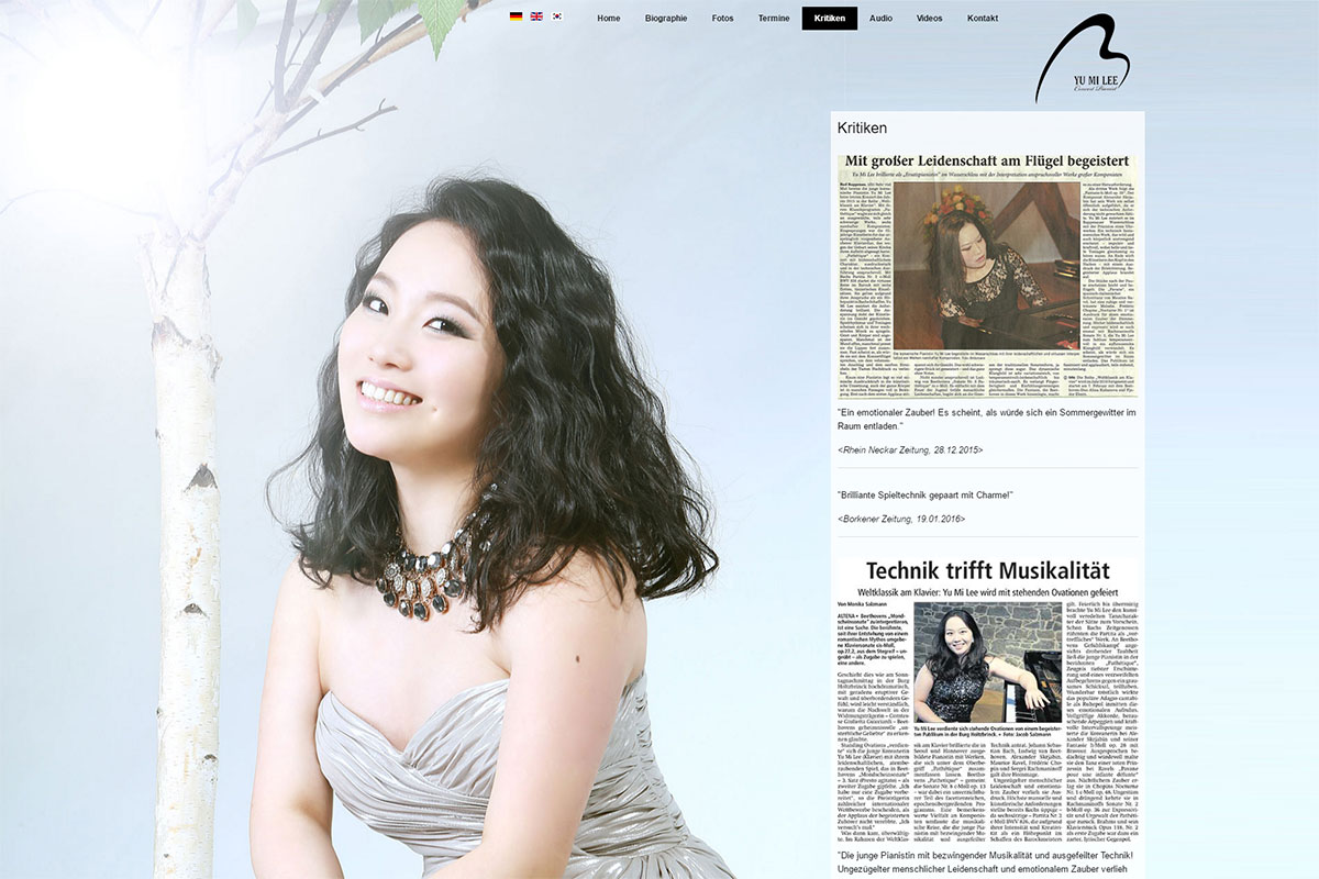 Screenshot Website Yu Mi Lee